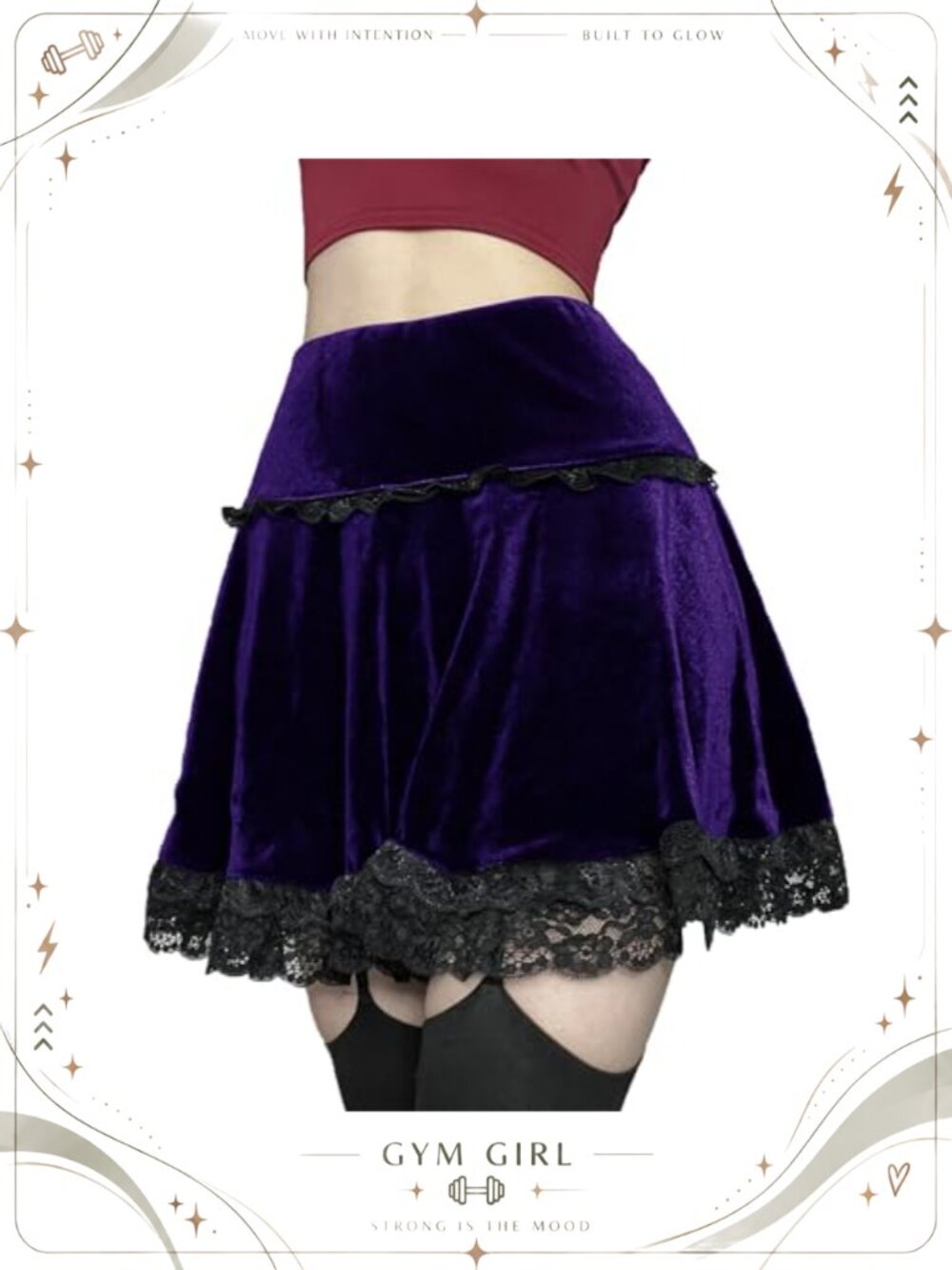 Women's High Waist Pleated Mini Skirt with Cross Embroidery